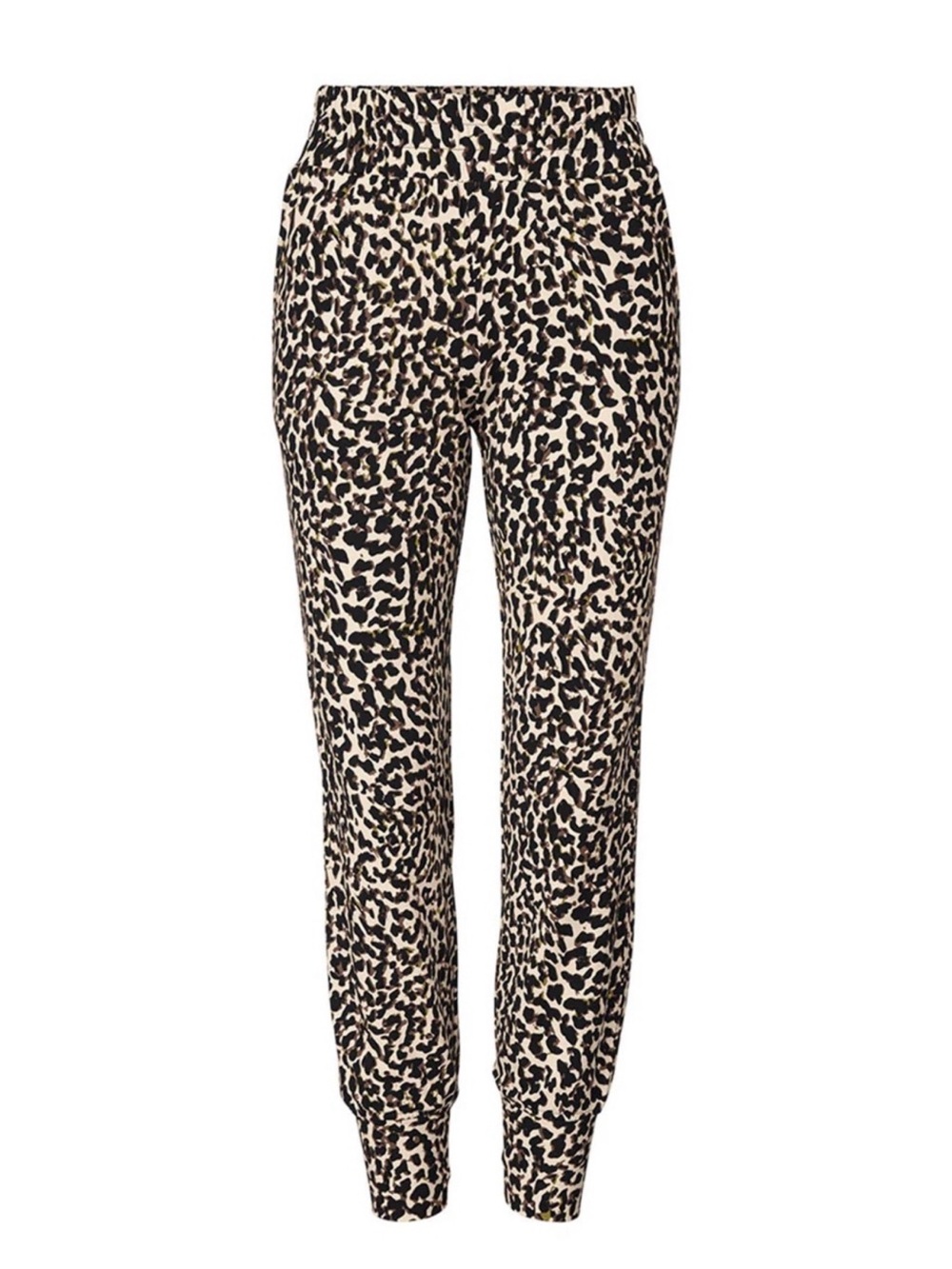 Cabi Leopard Print Jogger Pants - Black and Cream